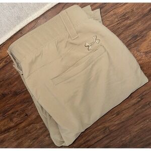 Under Armour Golf Pants Men's 32x32 Tan‎ Stretch Waistband Loose Fit